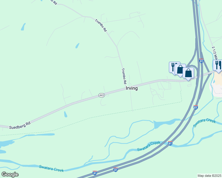 map of restaurants, bars, coffee shops, grocery stores, and more near 590 Suedberg Road in Pine Grove