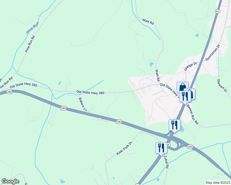 map of restaurants, bars, coffee shops, grocery stores, and more near 220 North Washington Road in Apollo