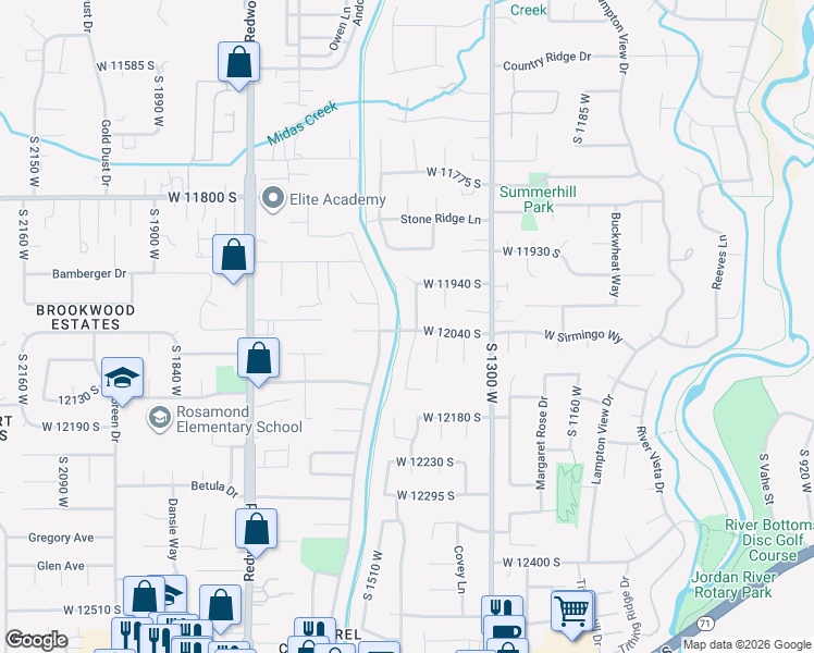map of restaurants, bars, coffee shops, grocery stores, and more near 1436 West 12040 South in Riverton