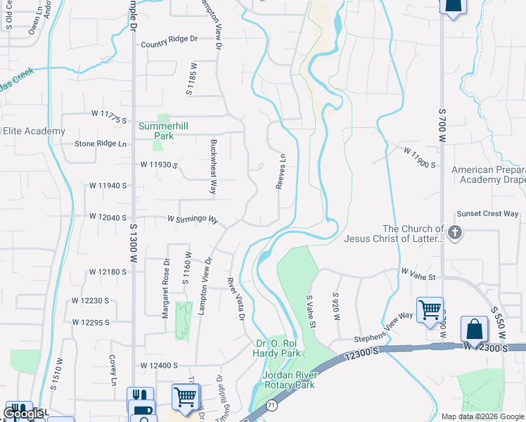 map of restaurants, bars, coffee shops, grocery stores, and more near 12019 South 1035 West in Riverton