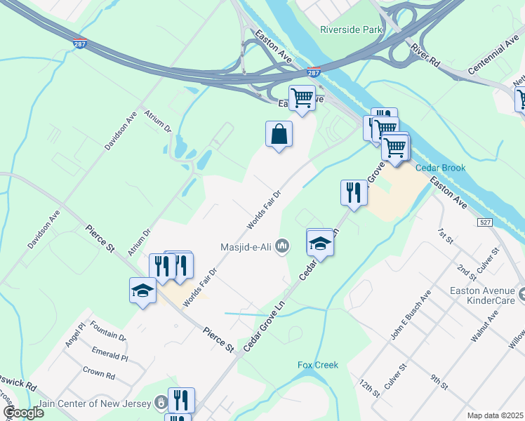 map of restaurants, bars, coffee shops, grocery stores, and more near 41 Welshs Lane in Franklin Township