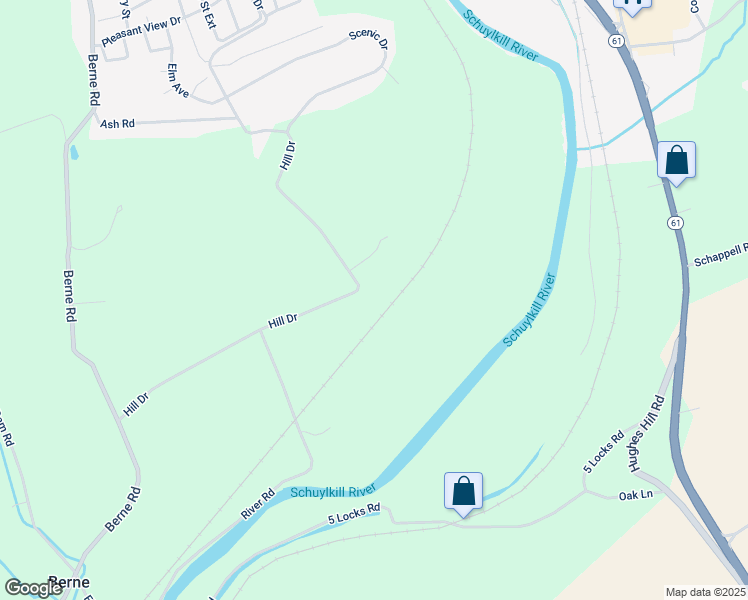 map of restaurants, bars, coffee shops, grocery stores, and more near 421 Hill Drive in Hamburg