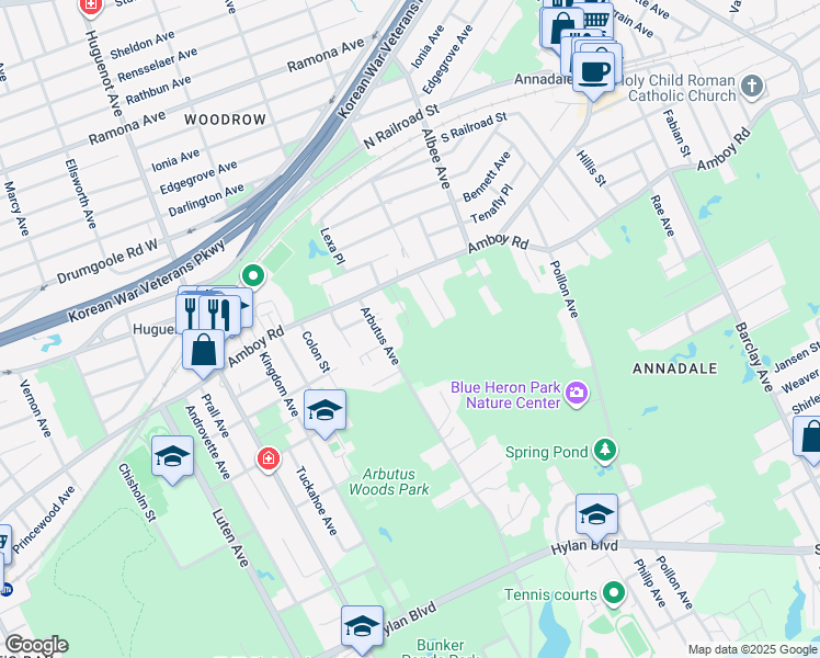 map of restaurants, bars, coffee shops, grocery stores, and more near 58 Serena Court in Staten Island