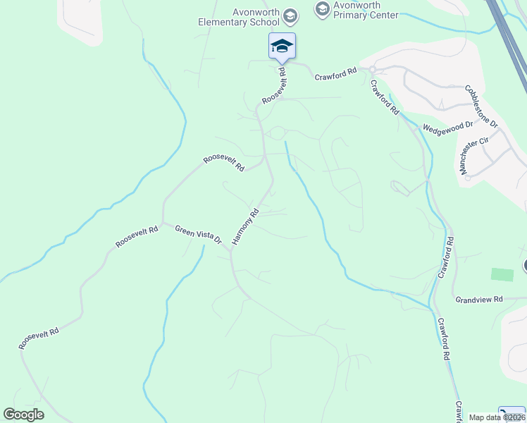 map of restaurants, bars, coffee shops, grocery stores, and more near 814 Harmony Road in Pittsburgh