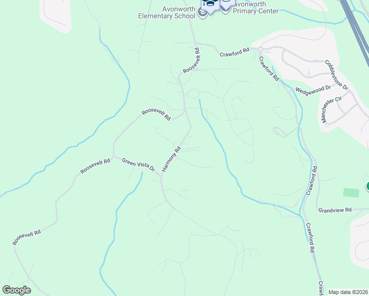 map of restaurants, bars, coffee shops, grocery stores, and more near 814 Harmony Road in Pittsburgh