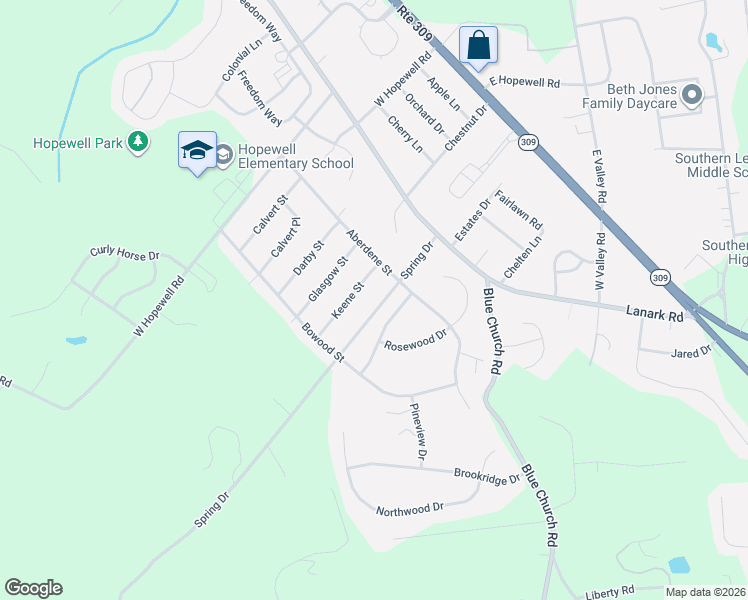 map of restaurants, bars, coffee shops, grocery stores, and more near 4525 Devonshire Drive in Lehigh County