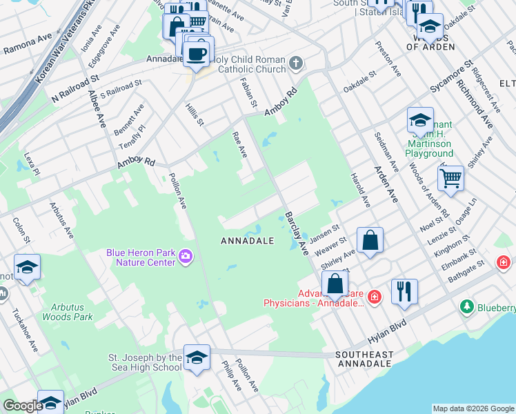 map of restaurants, bars, coffee shops, grocery stores, and more near 160 Lipsett Avenue in Staten Island