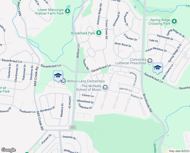 map of restaurants, bars, coffee shops, grocery stores, and more near 5908 Wayside Drive in Macungie