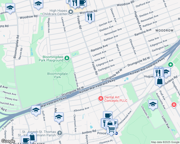 map of restaurants, bars, coffee shops, grocery stores, and more near 1007 Edgegrove Avenue in Staten Island