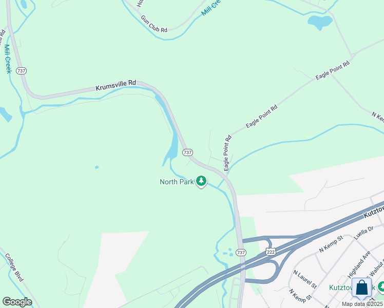 map of restaurants, bars, coffee shops, grocery stores, and more near 686 Krumsville Road in Kutztown