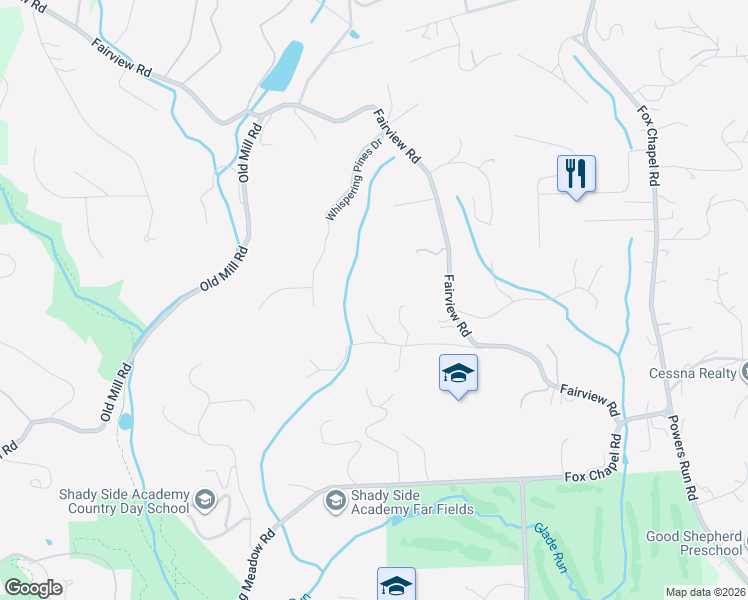 map of restaurants, bars, coffee shops, grocery stores, and more near 15 Sweet Water Ct in Pittsburgh