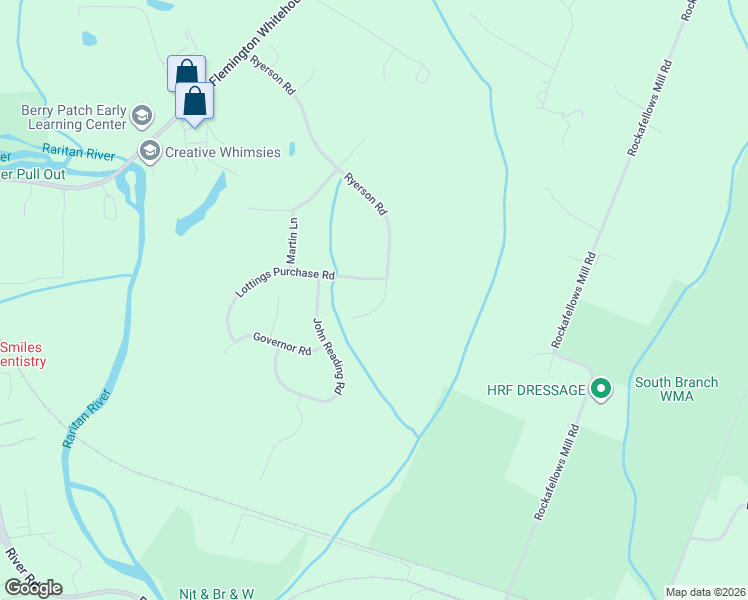 map of restaurants, bars, coffee shops, grocery stores, and more near 3 Lottings Purchase Road in Flemington