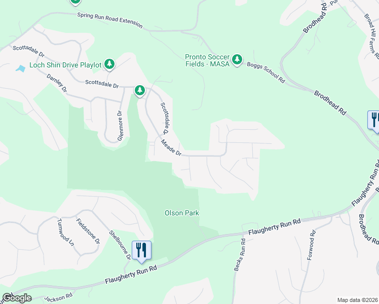 map of restaurants, bars, coffee shops, grocery stores, and more near 411 Meade Drive in Coraopolis