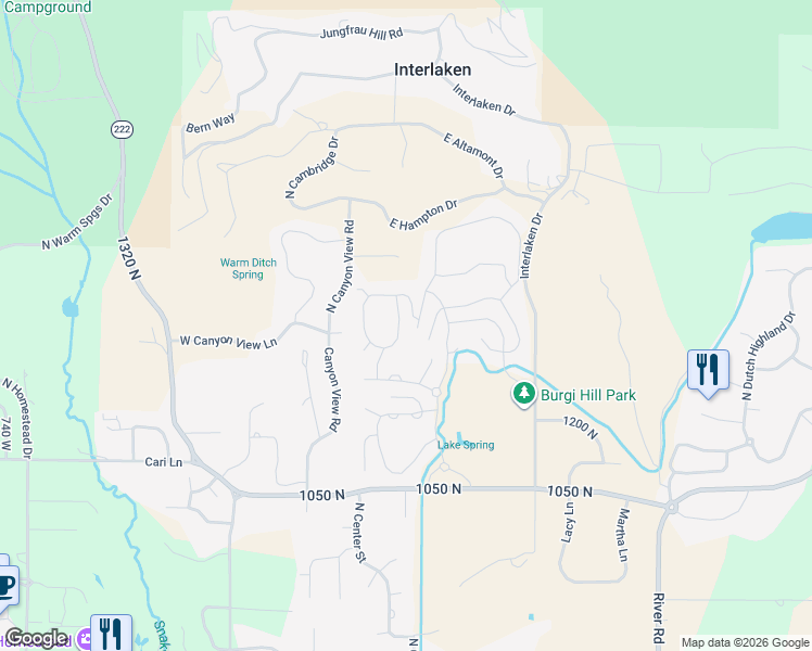 map of restaurants, bars, coffee shops, grocery stores, and more near 1353 North Montreux Drive in Midway