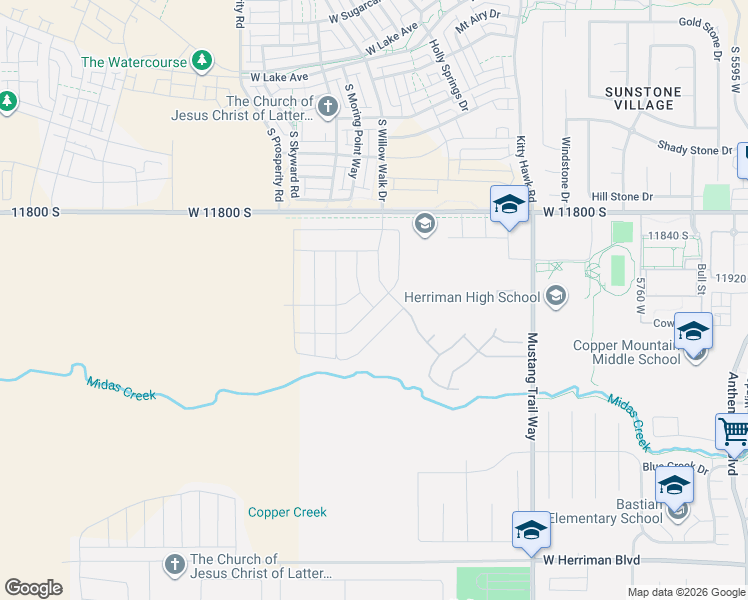 map of restaurants, bars, coffee shops, grocery stores, and more near 12331 South Teton Pass Way in Herriman