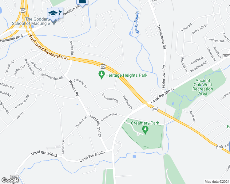 map of restaurants, bars, coffee shops, grocery stores, and more near 8114 Heritage Drive in Alburtis