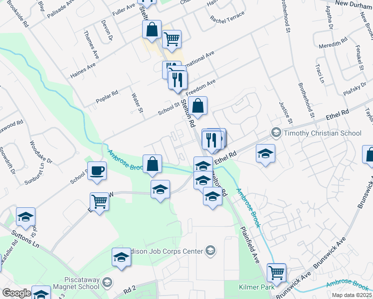 map of restaurants, bars, coffee shops, grocery stores, and more near 312 Fairway Boulevard in Piscataway