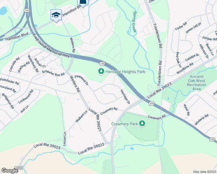 map of restaurants, bars, coffee shops, grocery stores, and more near 8134 Heritage Drive in Alburtis