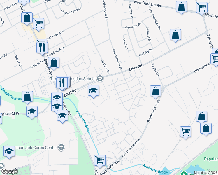 map of restaurants, bars, coffee shops, grocery stores, and more near 7103 Hana Road in Edison