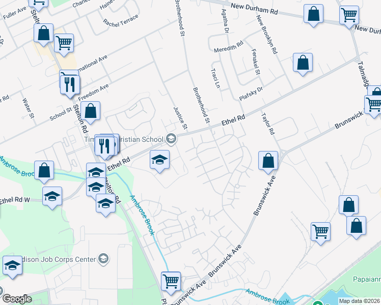 map of restaurants, bars, coffee shops, grocery stores, and more near 7103 Hana Road in Edison