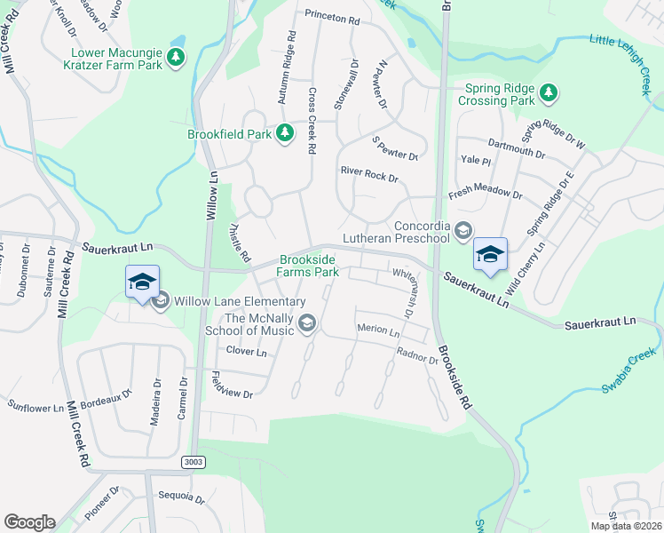 map of restaurants, bars, coffee shops, grocery stores, and more near 2536 Waynesborough Court in Macungie