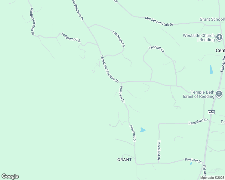 map of restaurants, bars, coffee shops, grocery stores, and more near 15451 Mountain Shadows Drive in Redding