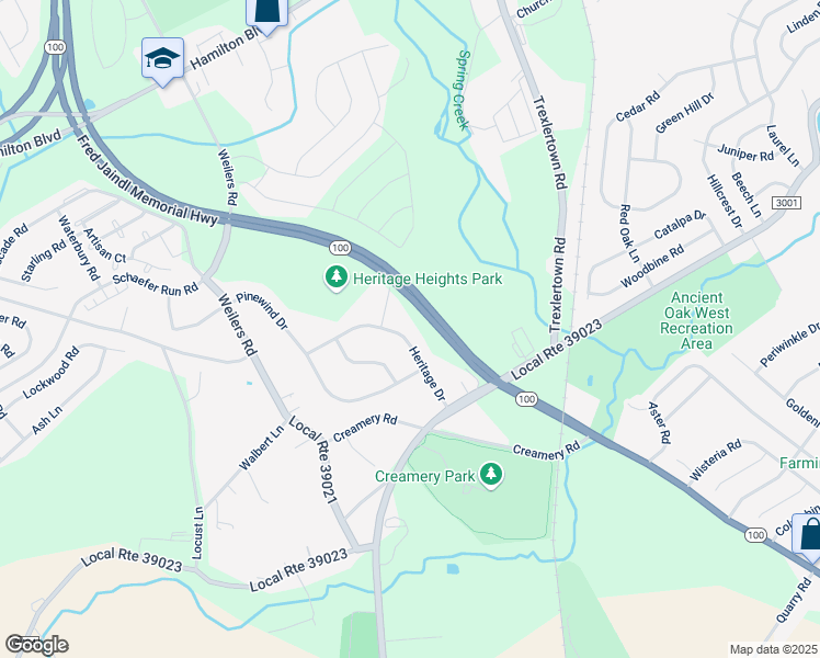 map of restaurants, bars, coffee shops, grocery stores, and more near 8085 Heritage Dr in Alburtis