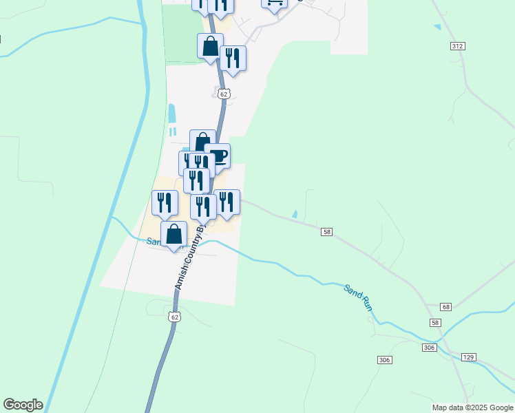 map of restaurants, bars, coffee shops, grocery stores, and more near 4372 Co Route 58 in Millersburg
