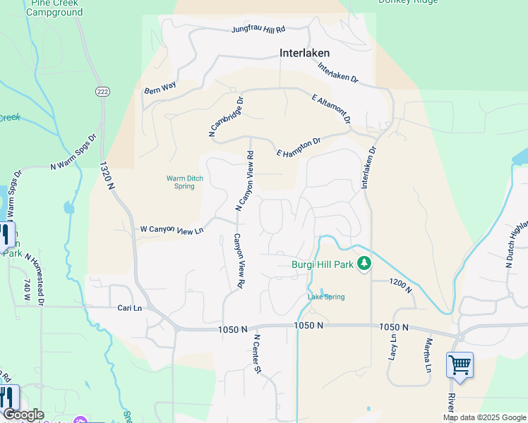 map of restaurants, bars, coffee shops, grocery stores, and more near 1370 Montreaux Court in Midway