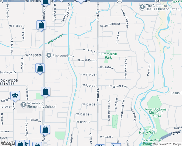 map of restaurants, bars, coffee shops, grocery stores, and more near 1328 West 11940 South in Riverton