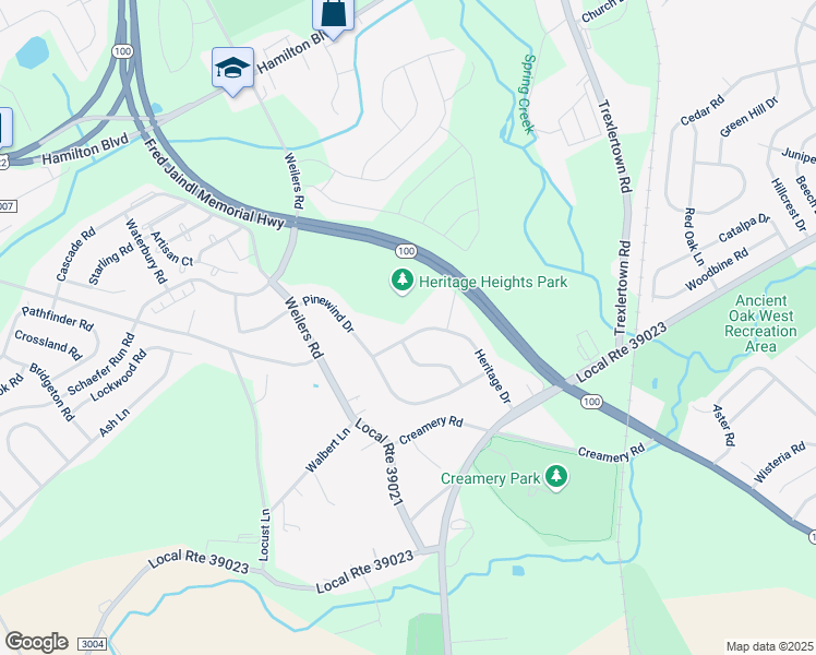 map of restaurants, bars, coffee shops, grocery stores, and more near 8143 Heritage Drive in Alburtis