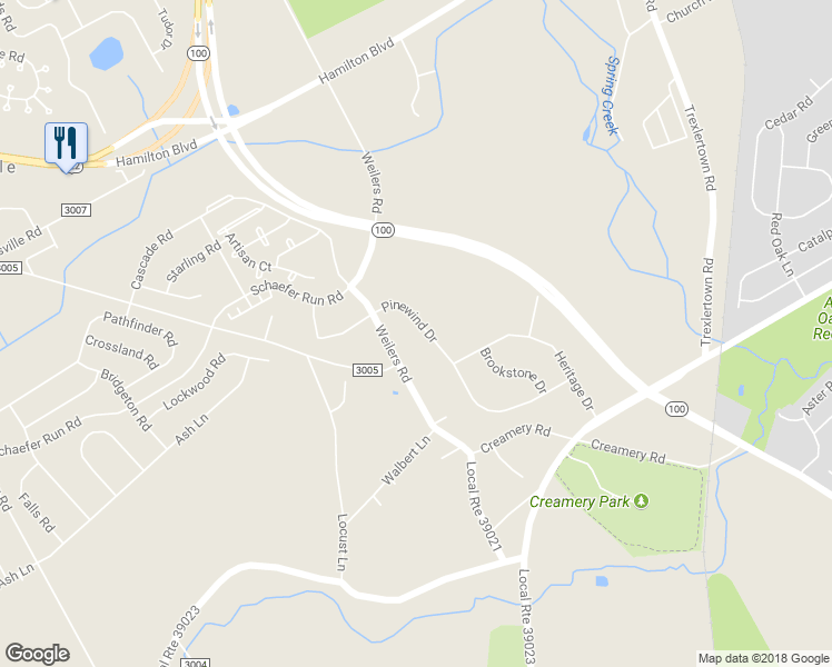 map of restaurants, bars, coffee shops, grocery stores, and more near 1580 Pinewind Drive in Alburtis