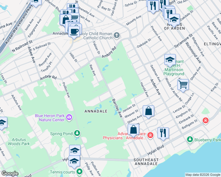 map of restaurants, bars, coffee shops, grocery stores, and more near 347 Barclay Avenue in Staten Island