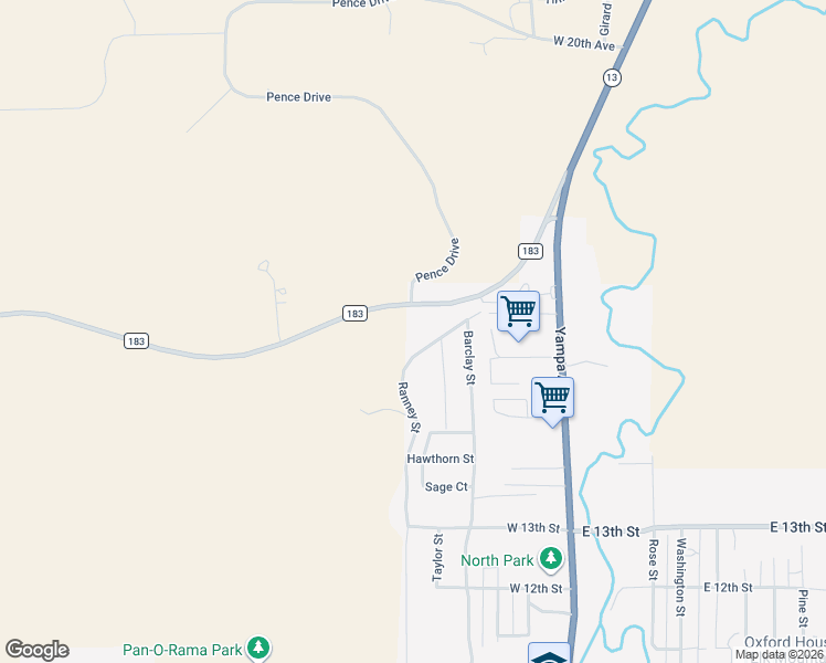 map of restaurants, bars, coffee shops, grocery stores, and more near 1630 Ranney Street in Craig