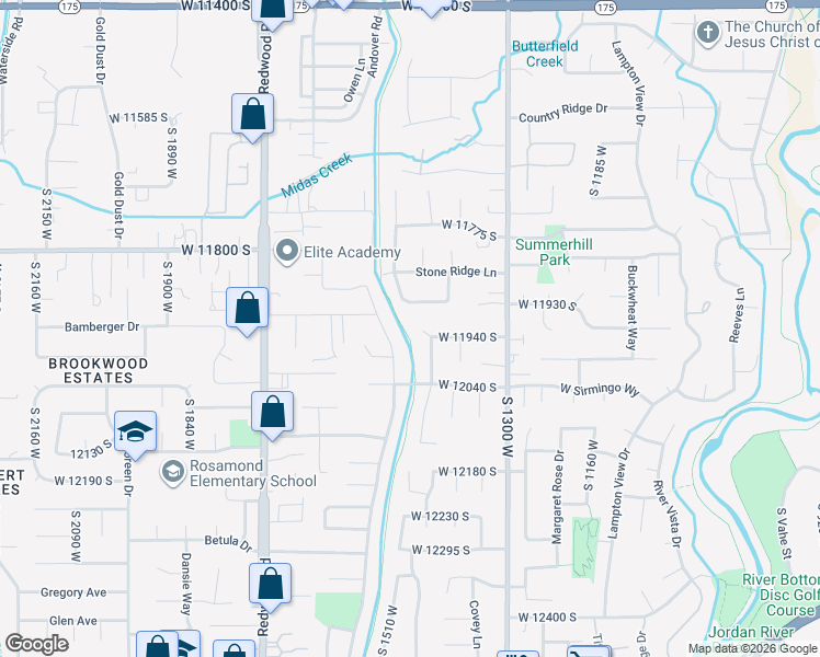 map of restaurants, bars, coffee shops, grocery stores, and more near 1456 West 11940 South in Riverton