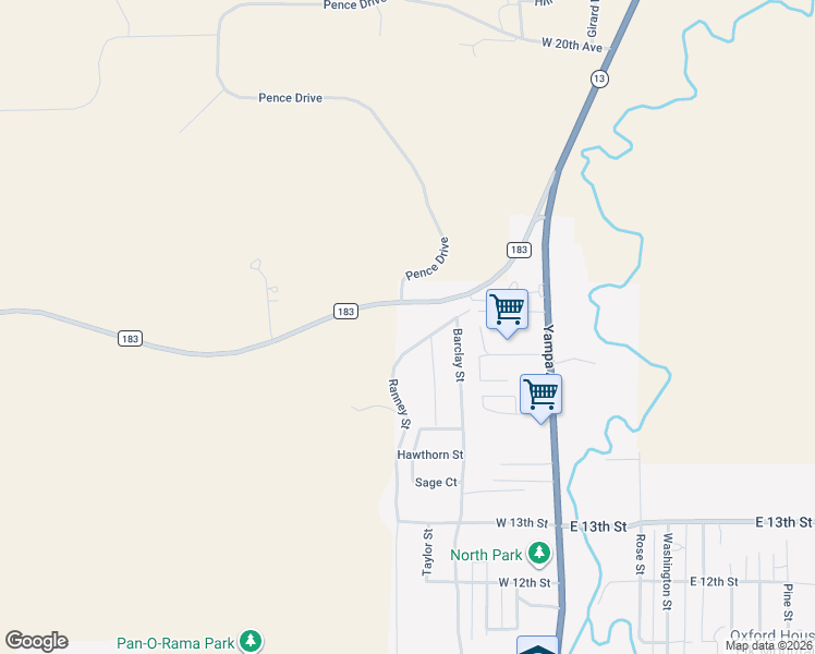 map of restaurants, bars, coffee shops, grocery stores, and more near 1630-1632 Ranney Street in Craig