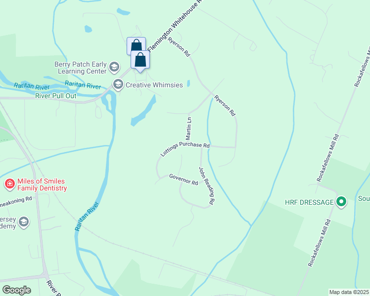 map of restaurants, bars, coffee shops, grocery stores, and more near 9 Lottings Purchase Road in Flemington