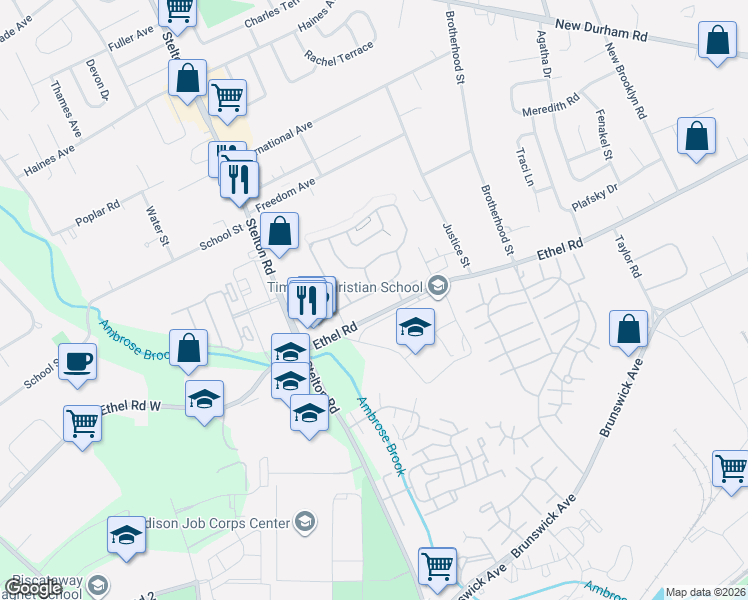 map of restaurants, bars, coffee shops, grocery stores, and more near 83 Orion Road in Piscataway