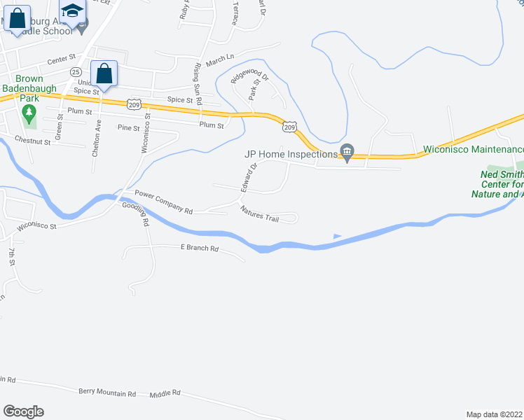 map of restaurants, bars, coffee shops, grocery stores, and more near 117 Natures Trail in Millersburg