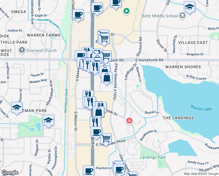 map of restaurants, bars, coffee shops, grocery stores, and more near 169-199 Bockman Drive in Fort Collins