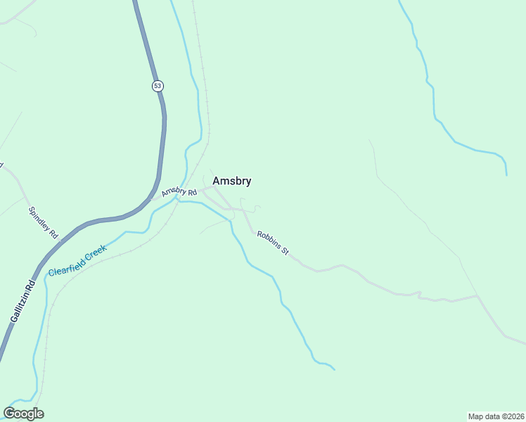 map of restaurants, bars, coffee shops, grocery stores, and more near 128 Robbins Street in Gallitzin