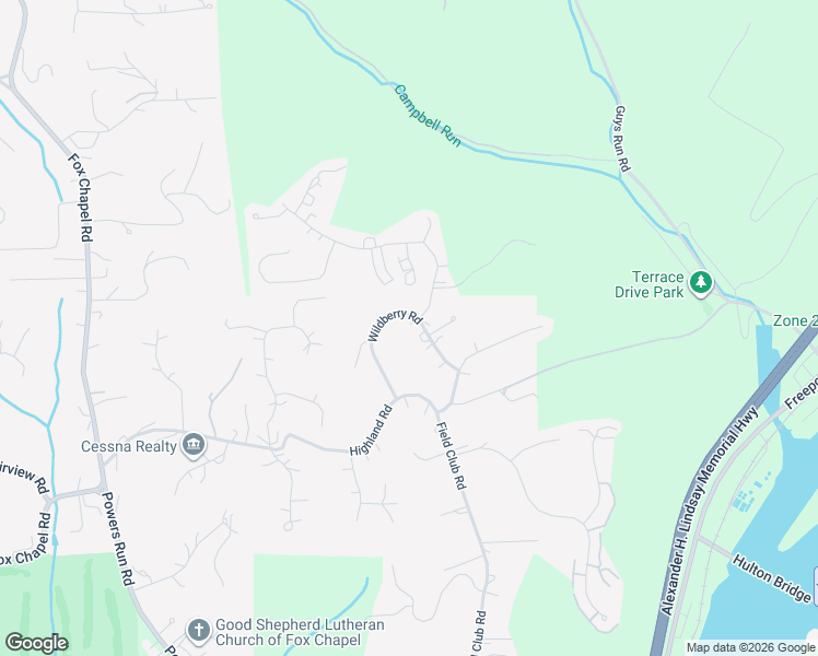 map of restaurants, bars, coffee shops, grocery stores, and more near 312 Wildberry Road in Pittsburgh