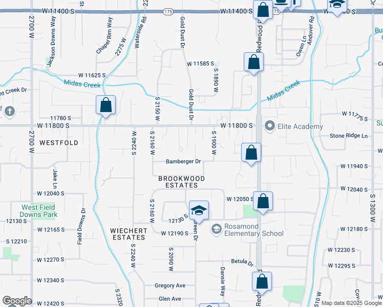 map of restaurants, bars, coffee shops, grocery stores, and more near 11896 South Verde View Cove in Riverton