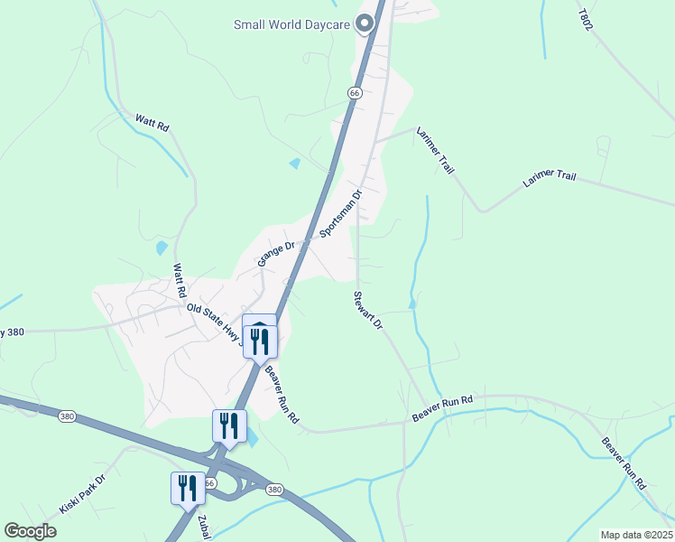 map of restaurants, bars, coffee shops, grocery stores, and more near 617 Edgewood Drive in Apollo