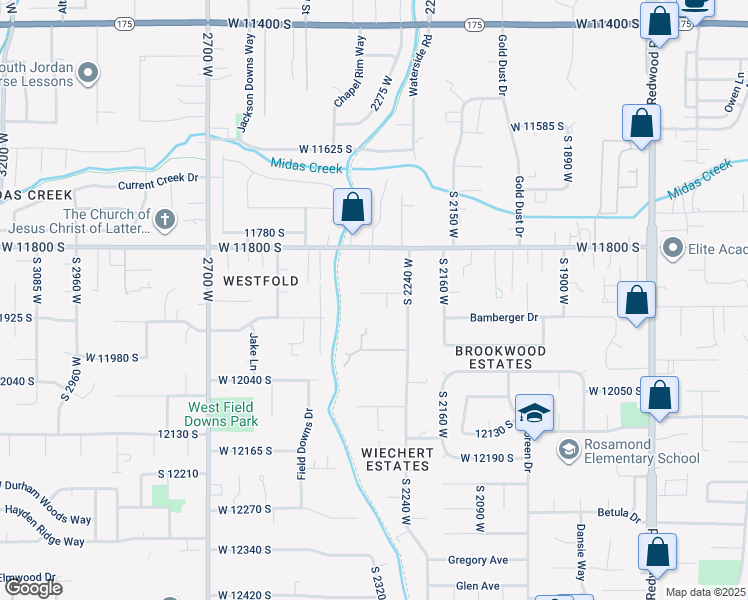 map of restaurants, bars, coffee shops, grocery stores, and more near 2303 West Cynthia Ann Circle in Riverton