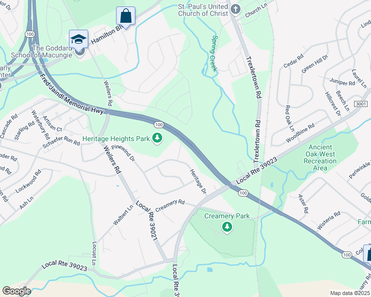 map of restaurants, bars, coffee shops, grocery stores, and more near 1603 Greystone Circle in Alburtis