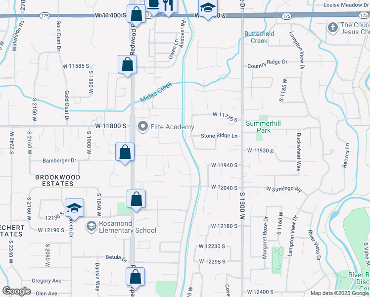 map of restaurants, bars, coffee shops, grocery stores, and more near 11871 South Laurel Chase Drive in Riverton