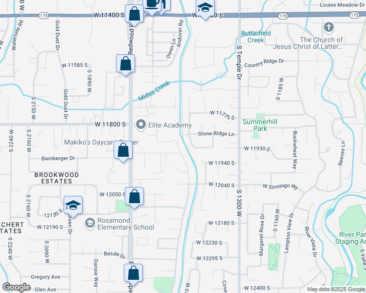 map of restaurants, bars, coffee shops, grocery stores, and more near 11871 South Laurel Chase Drive in Riverton