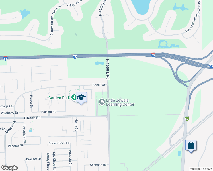 map of restaurants, bars, coffee shops, grocery stores, and more near 1901 North Towanda Avenue in Normal