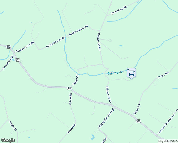 map of restaurants, bars, coffee shops, grocery stores, and more near 3832 Hunter Road in Kintnersville